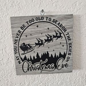 Handmade Christmas Decorative Sign Ornament Santa Reindeer